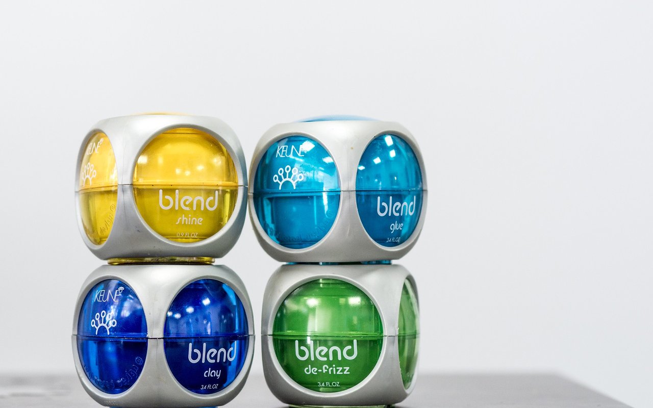 Potjes Blend haarstyling in geel, blauw en groen